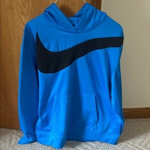Nike Men’s Blue Hoodie with Black Swoosh